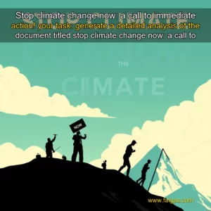 Read more about the article Stop climate change now: a call to immediate action!


 your task:

generate a detailed analysis of the document titled stop climate change now: a call to immediate action!