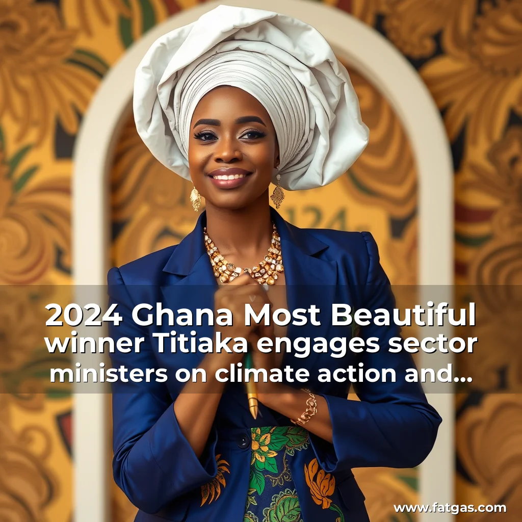 You are currently viewing 2024 Ghana Most Beautiful winner Titiaka  engages sector ministers on climate action and job creation