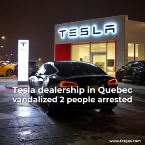 Read more about the article Tesla dealership in Quebec vandalized  2 people arrested