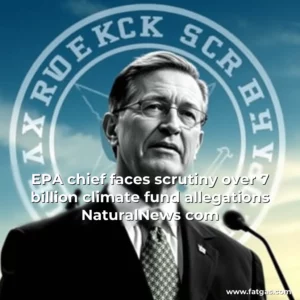 Read more about the article EPA chief faces scrutiny over 7 billion climate fund allegations  NaturalNews  com